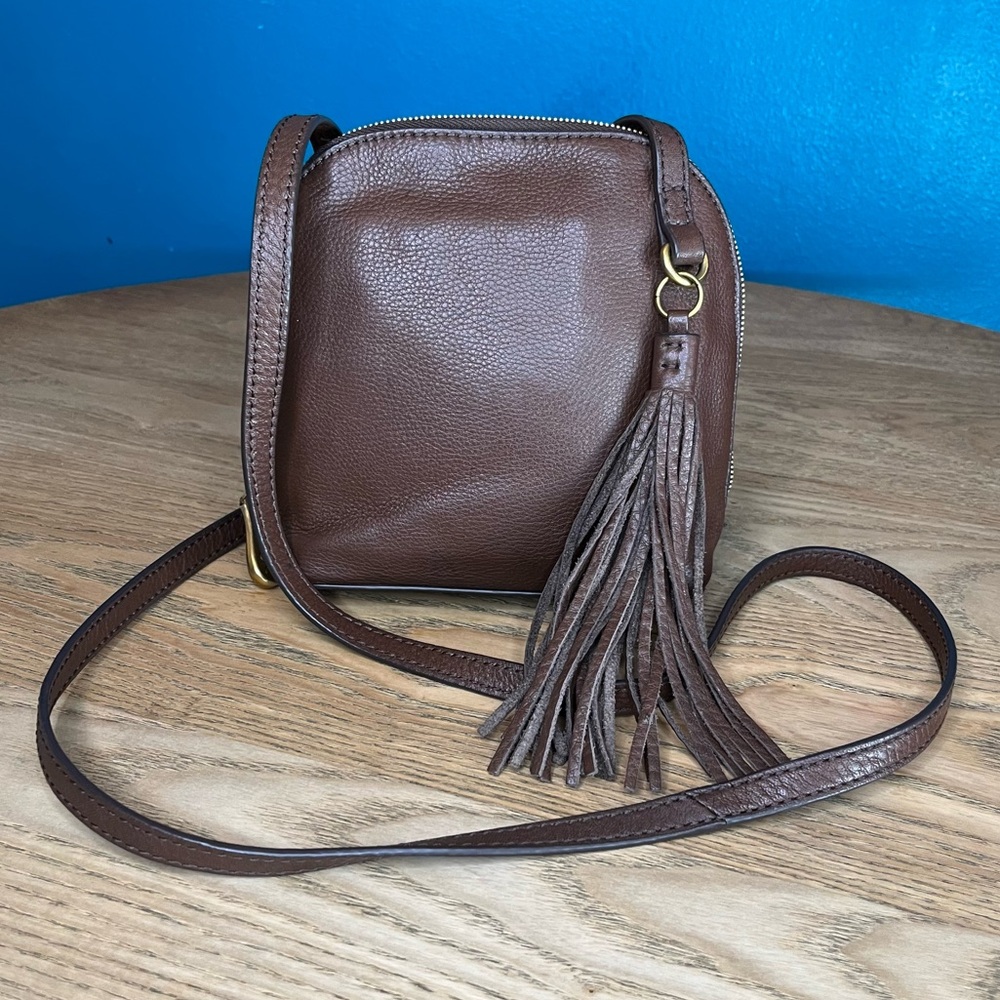 HOBO International Nash Leather Crossbody Purse Chocolate Brown Small Handbag